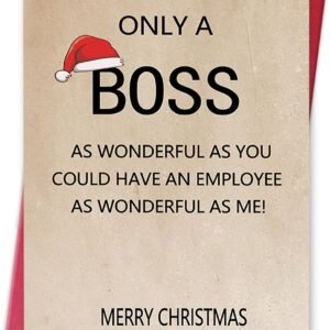Ziwenhu Happy Christmas Card for Boss from Group, Merry Christmas Holiday Card, Boss Gifts for Women Men, Gift for Lady, Xmas Cards Gift Ideas for Female Male…