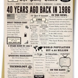 Ziwenhu Big 40th Birthday Card Gift for Men Women or Him Her, Happy 40 Year Old Birthday Greeting Card for Mom Dad, Vintage 40th Birthday Decorations for Husband Wife