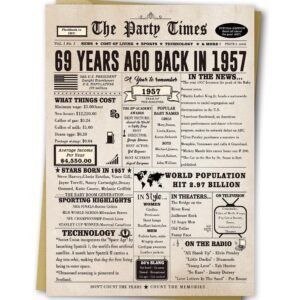 Ziwenhu Cheers to 69th Birthday Card for Women Men,Funny 69th Birthday Gifts Decorations for Grandma Grandpa or Mom Dad,Good Gift for Turning 69 Years Old