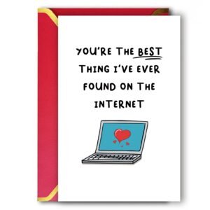 Ziwenhu Funny Internet Dating Card for New Boyfriend, Cute Anniversary Card for Girlfriend, Happy 1 Year Anniversary Card, Valentines Day Gift for Husband Wife…