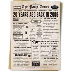 Ziwenhu Funny 20th Birthday Card for Him Her, Happy 20 Year Old Birthday Decorations Gifts for Girls Boys,Good 20 Birthday Idea for Son Daughter Friends