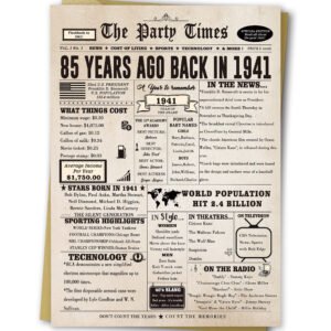 Ziwenhu Jumbo 85th Birthday Gift for Mom Dad,Vintage 85 Year Old Birthday Card for Grandma Grandpa,Unique 85 Birthday Decorations Gift for Men Women