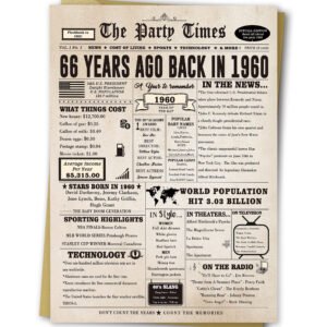 Ziwenhu Large 66th Birthday Card for Him Her,Funny 66th Birthday Decorations for Women Men, 66th Birthday Gifts for Husband Wife, Vintage Birthday Card for 66 Year Old Card