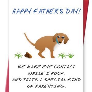 Ziwenhu Dog Dad Fathers Day Card Gift for Men, Funny Father’s Day Card from Dog Dad, Best Dog Dad Cards Gifts from Son, Dog Dad Card with Envelope
