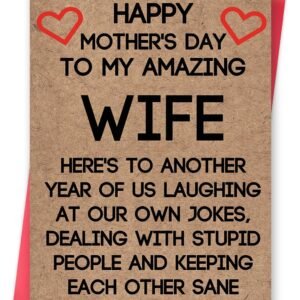 Ziwenhu Rude Wife Mother's Day Card from Husband, Funny Mothers Day Gifts Idea for Wife,Humor Mother's Day Card for Women,Unique Gifts for Mothers Day