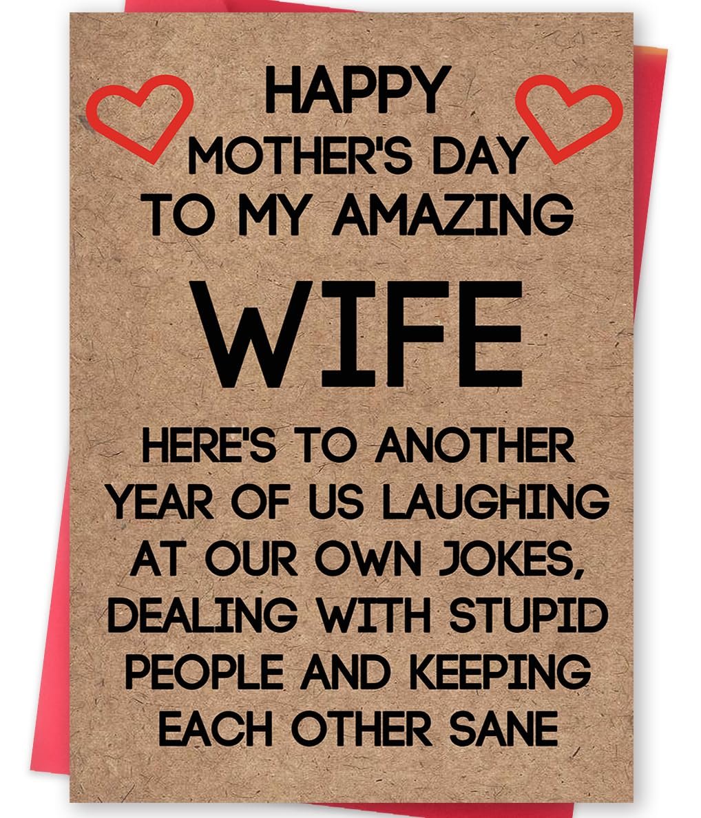 Ziwenhu Rude Wife Mother's Day Card from Husband, Funny Mothers Day Gifts Idea for Wife,Humor Mother's Day Card for Women,Unique Gifts for Mothers Day