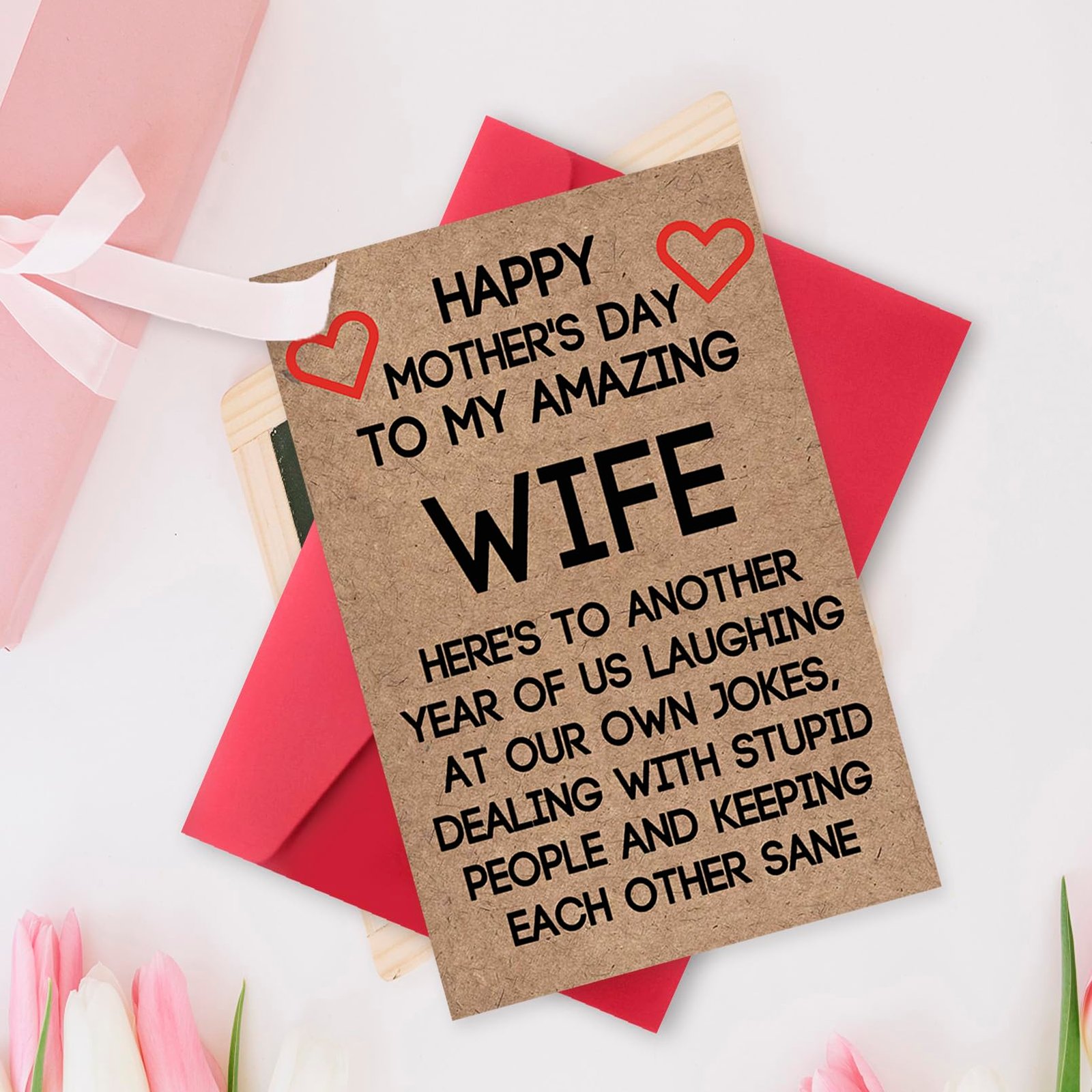Ziwenhu Rude Wife Mother's Day Card from Husband, Funny Mothers Day Gifts Idea for Wife,Humor Mother's Day Card for Women,Unique Gifts for Mothers Day - Image 2
